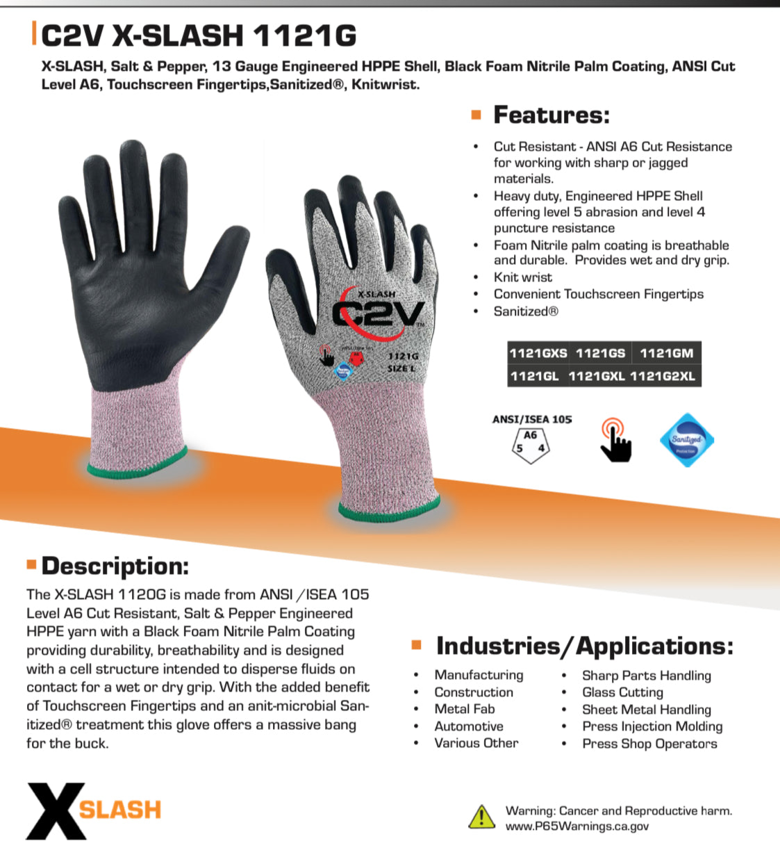 Cut Resistant Gloves - Nitrile Palm - Touch Screen Friendly